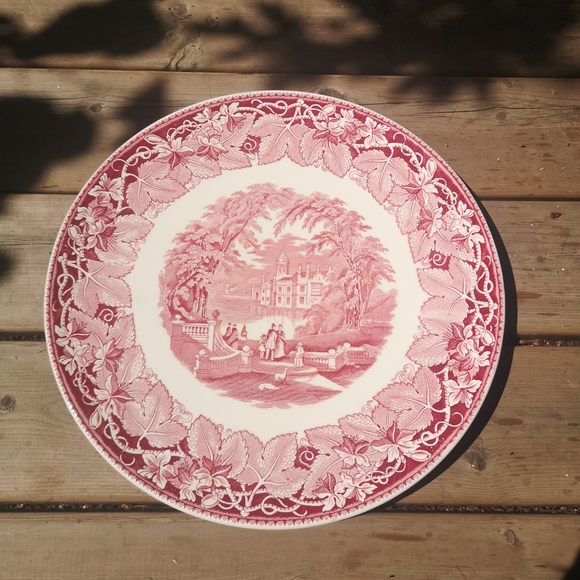 Vintage Mason's Patent Ironstone China Red Vista England 15½" Large Dinner Plate - Picture 1 of 10